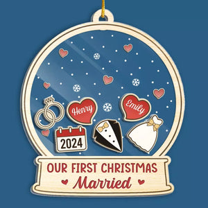 Vous embellissez la saison - Ornement personnalisé à 3 couches pour couple - Nouveauté, cadeau de Noël pour mari et femme, anniversaire AMZ
