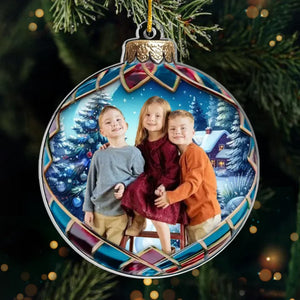 Photo personnalisée pour la famille : embellissez les fêtes ! Décoration de Noël personnalisée en acrylique ! Cadeau de Noël pour les membres de la famille