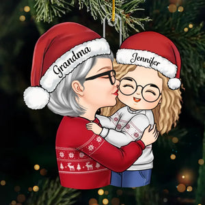 Noël en famille, c'est mon bonheur ! - Décoration personnalisée pour la famille - Acrylique en forme personnalisée - Cadeau de Noël pour grand-mère