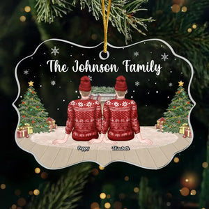 En famille, Noël devient un souvenir précieux - Décoration personnalisée pour la famille - Acrylique en forme de Benelux - Cadeau de Noël pour les membres de la famille