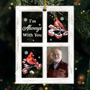 Photo personnalisée de cardinaux apparaissant à proximité des anges – Ornement commémoratif personnalisé – Forme personnalisée en acrylique – Cadeau de condoléances, cadeau de Noël pour les membres de la famille