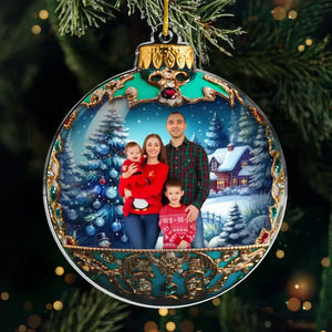 Photo personnalisée « La meilleure partie de Noël » - Décoration familiale personnalisée - Acrylique en forme personnalisée - Cadeau de Noël pour les membres de la famille