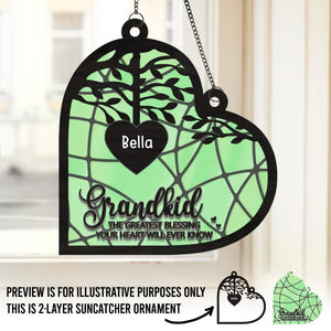 Nous vivons dans un cercle d'amour - Attrape-soleil personnalisé à suspendre à la fenêtre - Cadeau pour grand-mère