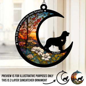 Plus à mes côtés, mais pour toujours dans mon cœur - Attrape-soleil personnalisé à suspendre à une fenêtre - Cadeau de condoléances pour les propriétaires d'animaux et les amoureux des animaux