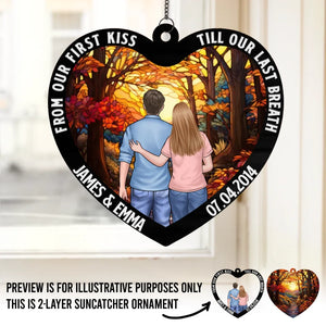Mon histoire d'amour préférée est la nôtre - Attrape-soleil personnalisé pour fenêtre - Cadeau pour mari et femme, anniversaire