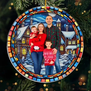 Photo personnalisée L'amour est le meilleur cadeau que nous puissions partager cette saison - Ornement personnalisé personnalisé pour la famille - Forme personnalisée en acrylique - Cadeau de Noël pour les membres de la famille