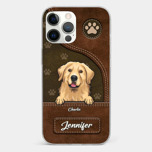 Un chien remue la queue avec son cœur - Coque de téléphone transparente personnalisée pour chien - Cadeau pour les propriétaires d'animaux et les amoureux des animaux