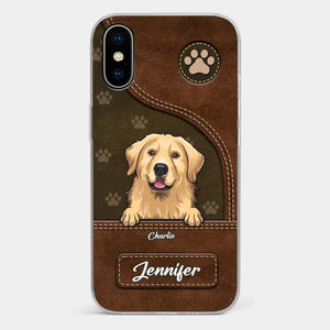 Un chien remue la queue avec son cœur - Coque de téléphone transparente personnalisée pour chien - Cadeau pour les propriétaires d'animaux et les amoureux des animaux