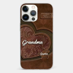 L'amour d'une mère perdure - Coque de téléphone transparente personnalisée pour famille - Cadeau pour maman et grand-mère