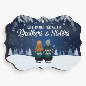 Les frères et sœurs sont aussi proches que les mains et les pieds - Décoration familiale personnalisée - Acrylique, bois, forme Benelux - Cadeau de Noël pour les membres de la famille, les frères et sœurs