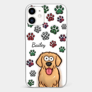 Mes impressions vous suivent partout où vous allez - Coque de téléphone transparente personnalisée avec effet gonflé 3D pour chien et chat - Cadeau pour propriétaires et amoureux des animaux