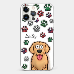 Mes impressions vous suivent partout où vous allez - Coque de téléphone transparente personnalisée avec effet gonflé 3D pour chien et chat - Cadeau pour propriétaires et amoureux des animaux