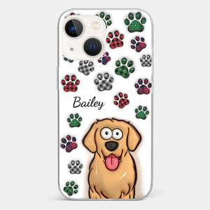 Mes impressions vous suivent partout où vous allez - Coque de téléphone transparente personnalisée avec effet gonflé 3D pour chien et chat - Cadeau pour propriétaires et amoureux des animaux