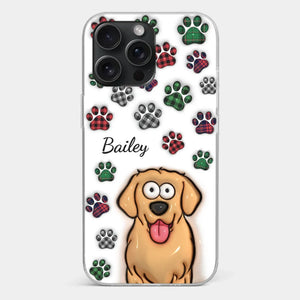 Mes impressions vous suivent partout où vous allez - Coque de téléphone transparente personnalisée avec effet gonflé 3D pour chien et chat - Cadeau pour propriétaires et amoureux des animaux