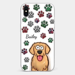 Mes impressions vous suivent partout où vous allez - Coque de téléphone transparente personnalisée avec effet gonflé 3D pour chien et chat - Cadeau pour propriétaires et amoureux des animaux