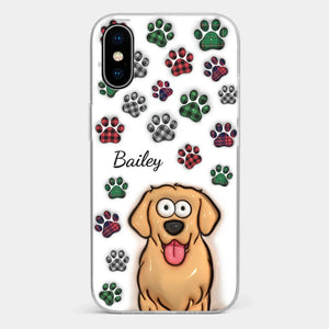 Mes impressions vous suivent partout où vous allez - Coque de téléphone transparente personnalisée avec effet gonflé 3D pour chien et chat - Cadeau pour propriétaires et amoureux des animaux