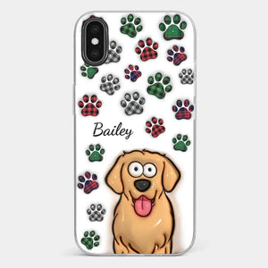 Mes impressions vous suivent partout où vous allez - Coque de téléphone transparente personnalisée avec effet gonflé 3D pour chien et chat - Cadeau pour propriétaires et amoureux des animaux