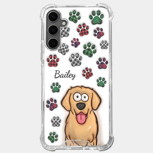 Mes impressions vous suivent partout où vous allez - Coque de téléphone transparente personnalisée avec effet gonflé 3D pour chien et chat - Cadeau pour propriétaires et amoureux des animaux