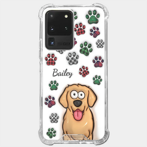 Mes impressions vous suivent partout où vous allez - Coque de téléphone transparente personnalisée avec effet gonflé 3D pour chien et chat - Cadeau pour propriétaires et amoureux des animaux