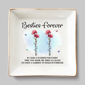 Les amis sont les pétales de la fleur du bonheur - Porte-bijoux personnalisé Bestie - Cadeau pour meilleures amies, meilleures amies et sœurs