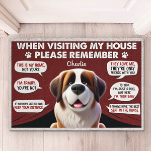 Je suis de la famille, tu ne l'es pas - Tapis décoratif personnalisé pour chien - Cadeau de pendaison de crémaillère pour les propriétaires d'animaux et les amoureux des animaux