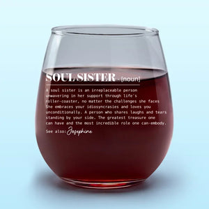 Une âme sœur est une personne irremplaçable - Verre à vin personnalisé Bestie - Cadeau pour meilleures amies, meilleures amies, sœurs