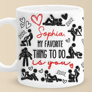 La meilleure partie de ma journée est de la passer avec toi - Mug personnalisé effet gonflé 3D imprimé pour couple - Cadeau de Noël pour mari et femme, anniversaire