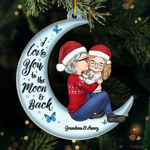 Le meilleur endroit pour dormir est dans les bras d'une grand-mère - Décoration familiale personnalisée - Forme personnalisée en acrylique - Cadeau de Noël pour grand-mère et petit-enfant