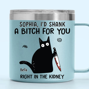 Je te soutiens, quoi qu'il arrive - Gobelet personnalisé en acier inoxydable de 14 oz avec poignée - Cadeau de Noël pour meilleurs amis, sœurs, membres de la famille, collègues