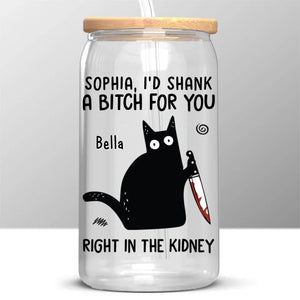 Savourez un café, riez et soutenez-vous mutuellement ! Tasse en verre personnalisée, tasse à café glacé ! Cadeau de Noël pour vos amis, sœurs, membres de la famille et collègues.