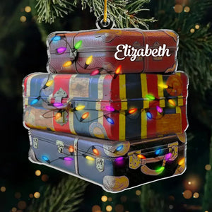 Voyagez plus, souciez-vous moins - Décoration de voyage personnalisée - Forme personnalisée en acrylique - Cadeau de Noël pour les amateurs de voyages d'aventure