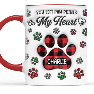 Voici pour les animaux qui ont touché nos cœurs pour toujours - Mug personnalisé commémoratif à effet gonflé 3D imprimé - Cadeau de condoléances, cadeau de Noël pour les propriétaires d'animaux, les amoureux des animaux