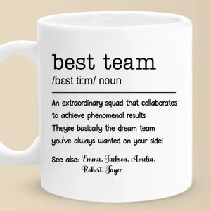 Tasse personnalisée « Meilleure équipe » pour collègue – Nouveauté, cadeau de Noël pour collègues, collègues de travail, collègues – AMZ