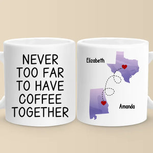 Ensemble dans l'esprit, même avec un verre à part - Mug personnalisé Bestie - Cadeau de Noël pour meilleures amies, meilleures amies, sœurs