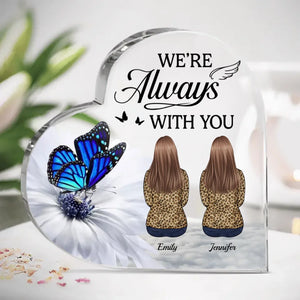Votre amour laisse un héritage durable - Plaque commémorative personnalisée en acrylique en forme de cœur - Cadeau de condoléances pour les membres de la famille