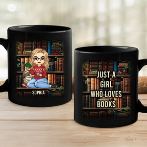 Les livres sont les fenêtres de mon âme - Mug noir personnalisé - Cadeau pour les amoureux des livres
