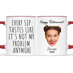 Photo personnalisée : ce n'est plus mon problème ! Mug personnalisé avec photo pour collègue ! Cadeau de Noël, d'appréciation, de départ à la retraite pour collègues, collègues de travail, etc.