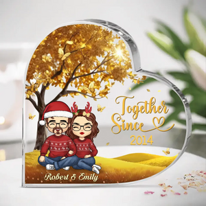 L'amour se partage mieux en couple
- Plaque acrylique personnalisée en forme de cœur pour couple - Cadeau de Noël pour mari et femme, anniversaire