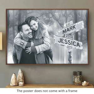 Photo personnalisée « De nombreuses années de bonheur ensemble » - Affiche horizontale personnalisée pour couple - Cadeau pour mari et femme, anniversaire