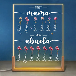 Première maman, maintenant grand-mère ! Veilleuse LED 3D personnalisée en forme de noyer pour la famille ! Cadeau de Noël pour maman et grand-mère