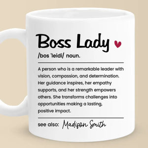 Soyez la patronne qui fait la différence - Tasse personnalisée pour collègue - Cadeau de Noël, cadeau pour collègues, amis de travail, collègues