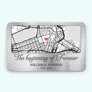 Carte de localisation « Vous êtes la carte de mon cœur » – Carte personnalisée pour couple, carte portefeuille en aluminium – Art cartographique, cadeau de Noël pour mari et femme, anniversaire