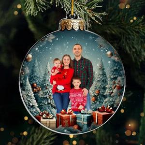 Photo personnalisée de famille : le véritable sens de Noël - Décoration personnalisée pour la famille - Forme personnalisée en acrylique - Cadeau de Noël pour les membres de la famille
