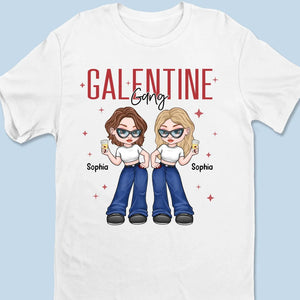 Galentine Gang - T-shirt unisexe personnalisé, t-shirt premium, sweat à capuche - Cadeau de Saint-Valentin pour meilleures amies, meilleures amies, sœurs