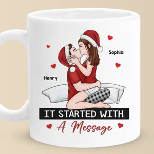 Un baiser, mille promesses - Mug personnalisé pour couple - Cadeau de Noël pour mari et femme, anniversaire