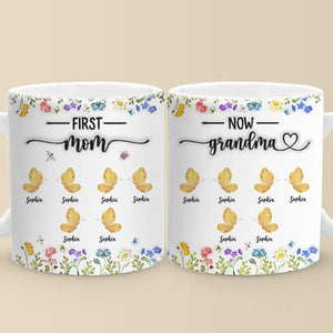 Comme des papillons, leur amour transcende les générations - Mug personnalisé 3D à effet gonflé - Cadeau pour maman, grand-mère
