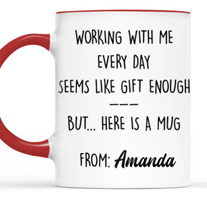 Office Views And Endless Brews - Coworker Personalized Custom Accent Mug - Gift For Coworkers, Work Friends, Colleagues