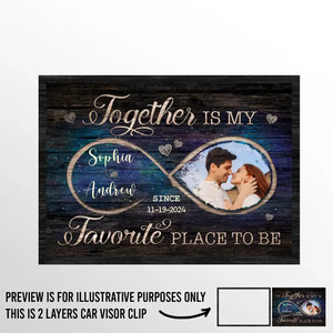 Custom Photo From The First Moment To Forever, I’m Yours - Couple Personalized Custom Car Visor Clip - Gift For Husband Wife, Anniversary