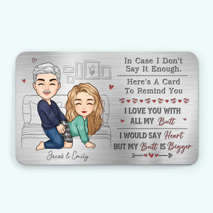 Merci de m'aimer ! Carte portefeuille personnalisée en aluminium pour couple - Cadeau pour mari et femme, anniversaire