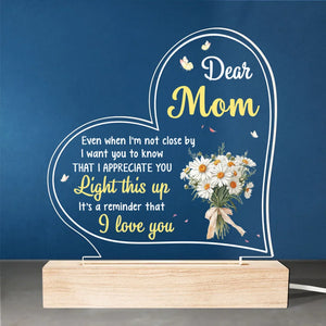 Thank You For Being The Light In My Life - Family Personalized Custom Shaped 3D LED Light - Gift For Mom, Daughter
